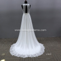 Sexy V neck Illusion Backless Empire Sleeveless Wedding Gown Bridal Dresses